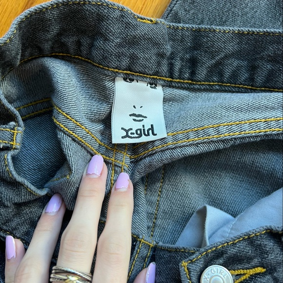 X girl black jeans with subtle butterfly design - Picture 3 of 6